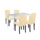 Blagovaonski set Mira 4+1 u bijeloj i bež boji