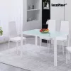 Ezra 120 cm četvrtasti stakleni stol za blagovanje
