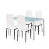 Blagovaonski set Mabel 4+1 u bijeloj i crnoj boji