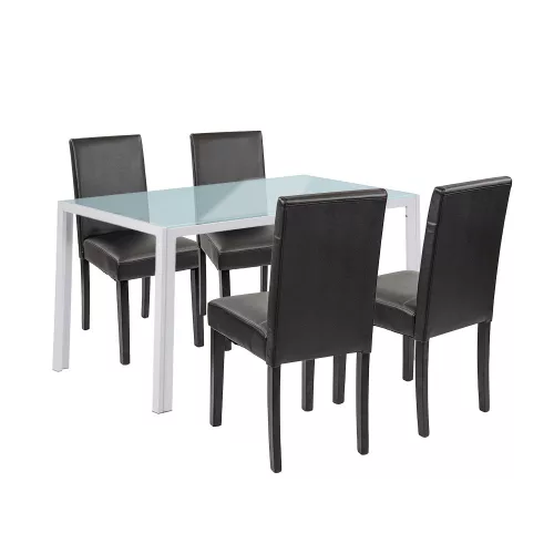 Blagovaonski set Mira 4+1 u bijeloj i crnoj boji