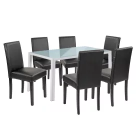 Blagovaonski set Mira 6+1 u bijeloj i crnoj boji