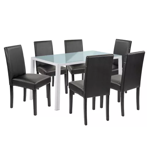 Blagovaonski set Mira 6+1 u bijeloj i crnoj boji