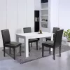 Blagovaonski set Leon 4+1 u bijeloj i crnoj boji