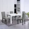 Blagovaonski set Leon 4+1 u bijeloj i sivoj