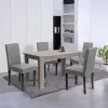 Blagovaonski set Leon 4+1 u sivoj boji jorkskog hrasta