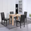 Blagovaonski set Leon 4+1 izrađen od Sonoma hrasta i crne boje
