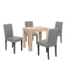Blagovaonski set Leon 4+1 u sivoj Sonoma hrastovoj završnoj obradi