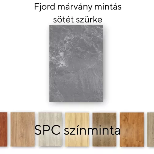Šareni/kompozitni SPC vinilni podni pokrivač Leziter Fjord, uzorak mramora, tamnosivi