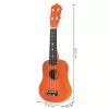 Drvena dječja gitara-ukulele, 4 najlonske žice, smeđa