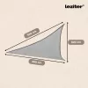 Rana sun sail, trokutasta, 3x3x3 m, siva