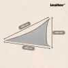 Rana sun sail, trokutasta, 4x4x4 m, siva
