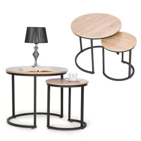 Set stolića za kavu s metalnim okvirom, 2 komada