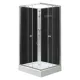 Polo Black II 90x90 cm četvrtasta crna tuš-kabineta s tuš-tanjurom za zidnu montažu