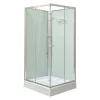 Polo White II 80x80 cm kvadratna bijela tuš-kabineta za vanjske zidove s tuš-podnicom