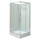 Polo White II 80x80 cm kvadratna bijela tuš-kabineta za vanjske zidove s tuš-podnicom