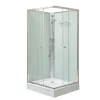 Polo White II 80x80 cm kvadratna bijela tuš-kabineta za vanjske zidove s tuš-podnicom
