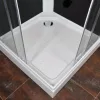 Polo White II 80x80 cm kvadratna bijela tuš-kabineta za vanjske zidove s tuš-podnicom