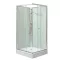 Polo White II 90x90 cm kvadratna bijela tuš-kabineta za vanjski zid s tuš-podnicom