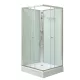Polo White II 90x90 cm kvadratna bijela tuš-kabineta za vanjski zid s tuš-podnicom