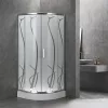 Spirit Bamboo 80x80 cm zakrivljena tuš-kabineta s tuš-podlogom