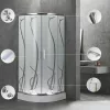 Spirit Bamboo 80x80 cm zakrivljena tuš-kabineta s tuš-podlogom