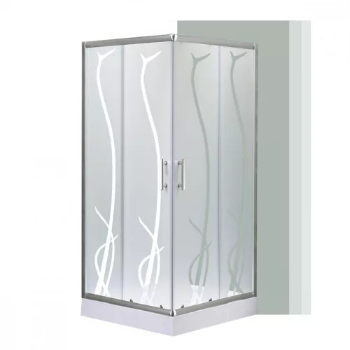 Spirit Bamboo 90x90 cm kvadratna tuš-kabineta s tuš-tanjurom