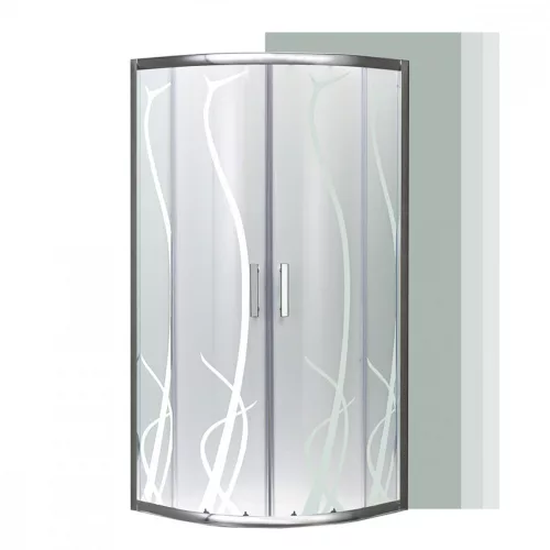 Spirit Bamboo 90x90 cm zakrivljena tuš-kabineta bez tuš-tave