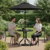 Okrugli vrtni stol s metalnim okvirom, 80 cm, kaljeno staklo, crna