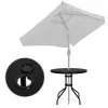 Okrugli vrtni stol s metalnim okvirom, 80 cm, kaljeno staklo, crna