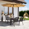 Stakleni vrtni stol s metalnim okvirom, 120x70 cm
