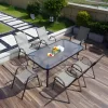Stakleni vrtni stol s metalnim okvirom, 120x70 cm