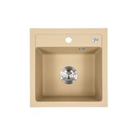 Nia četvrtasti granitni sudoper sa sifonom, bež