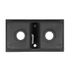 Granitna dvostruka umivaonika četvrtastog presjeka s sifonskim odvodom, crna