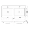Flat Design umivaonik 18x120x46 cm