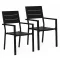 Set od 2 vrtne stolice, metalni okvir, plastično sjedalo, crne