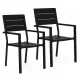 Set od 2 vrtne stolice, metalni okvir, plastično sjedalo, crne