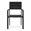 Set od 2 vrtne stolice, metalni okvir, plastično sjedalo, crne