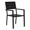 Set od 2 vrtne stolice, metalni okvir, plastično sjedalo, crne